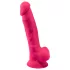 Silexd 7 - consolador con ventosa y forma de testículos - 17,5 cm (rosa)