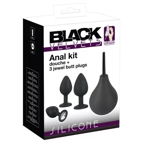 Black Velvets - juego de plugs anales (4 piezas, negro)