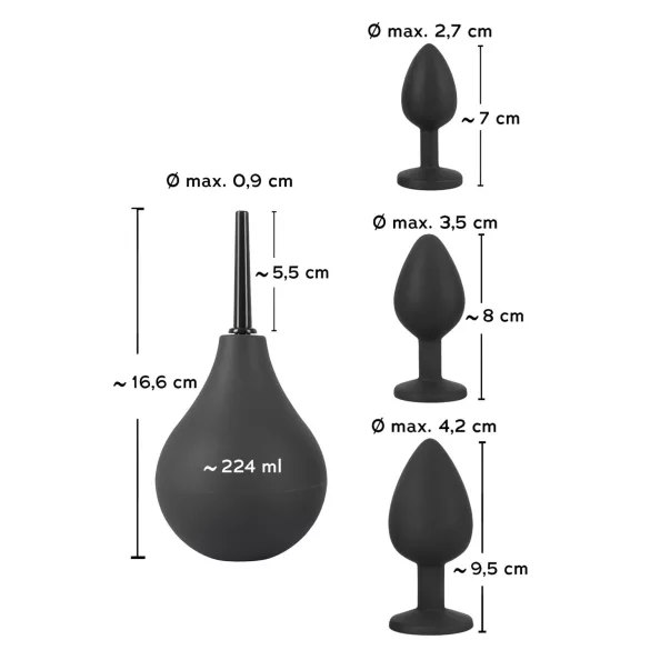 Black Velvets - juego de plugs anales (4 piezas, negro)