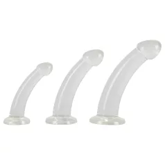   Crystal Clear - set de dilatadores anales con glande - 3 piezas - transparente