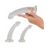 Juego de dildos anales cristalinos - 3 piezas (transparente)