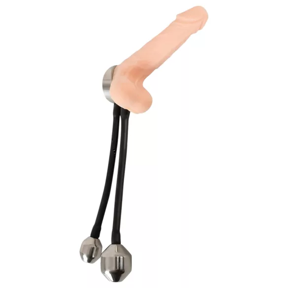 You2Toys - anillo para pene y anal con peso - silicona negra