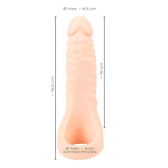 Realistixxx - consolador realista doble con anillo para pene - color natural