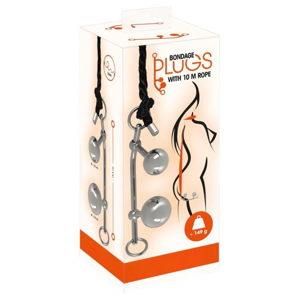 You2Toys Plug anal Bondage (149g) + Cuerda BDSM (10m)