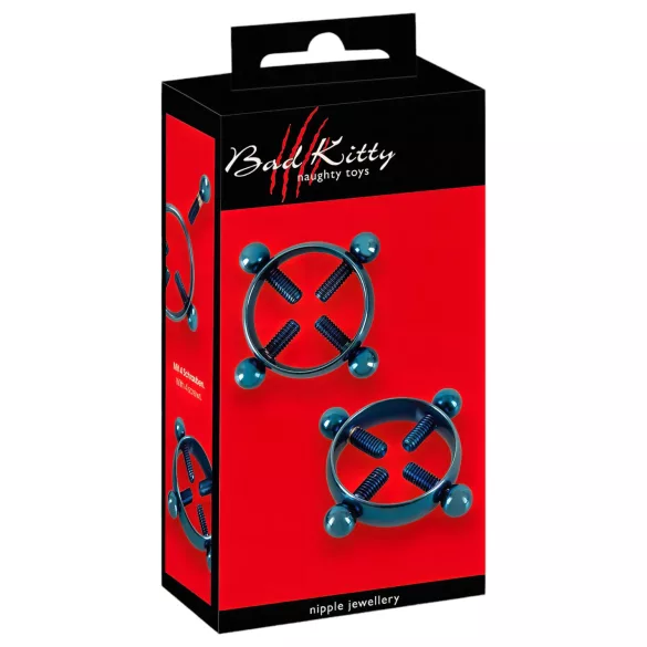 Bad Kitty - joya para pezones con rosca - azul
