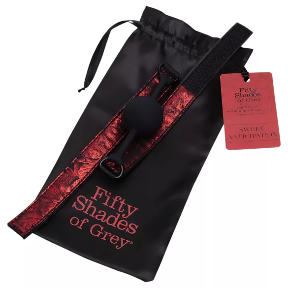 Fifty Shades of Grey - mordaza para boca - cuero negro-rojo