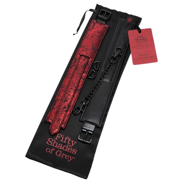 Fifty Shades of Grey - esposas tobillo ajustables - negro-rojo