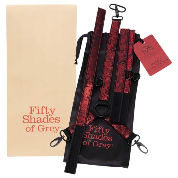 Cincuenta sombras: Set de atadura para cuello (negro-rojo)