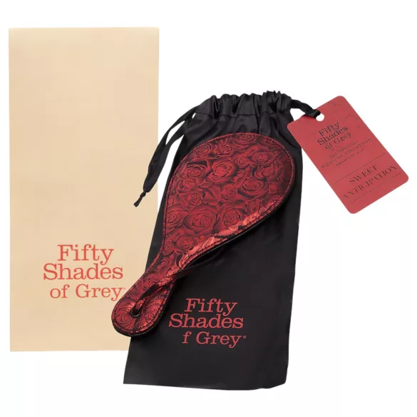 Fifty Shades of Grey - paleta para azotes - cuero negro y rojo