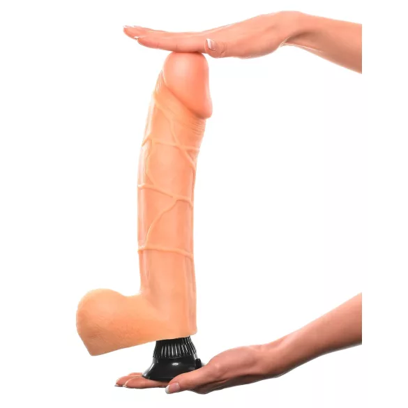 Real Feel Deluxe No.12 - vibrador realista con testículos - color natural