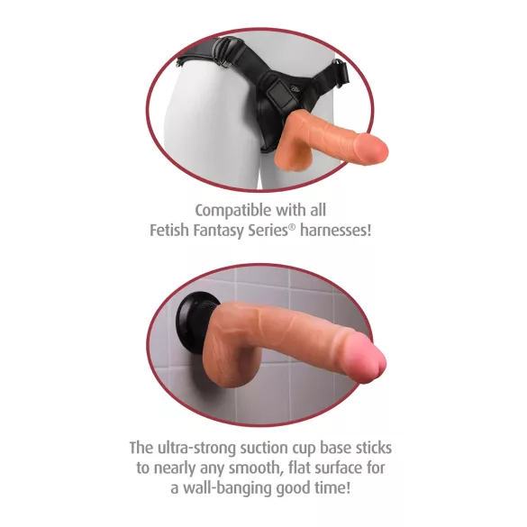 Real Feel Deluxe No.12 - vibrador realista con testículos - color natural