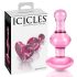 Icicles No. 75 - plug anal de vidrio en forma de corazón (rosa)