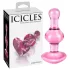 Icicles No. 75 - plug anal corazón - vidrio rosa