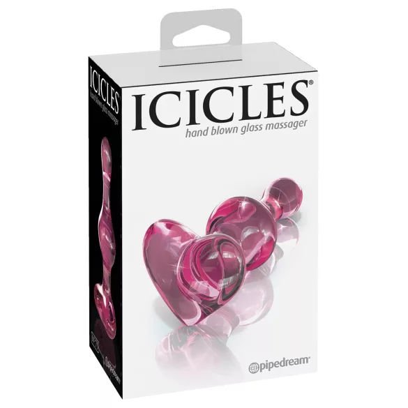 Icicles No. 75 - plug anal corazón - vidrio rosa