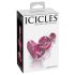 Icicles No. 75 - plug anal de vidrio rosa en forma de corazón