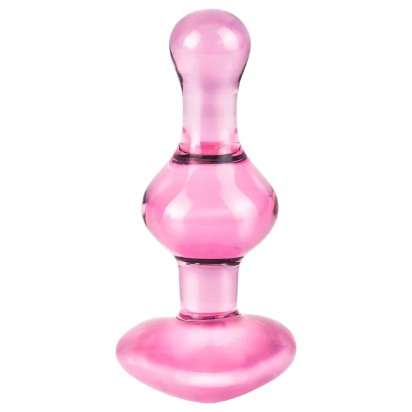 Icicles No. 75 - plug anal corazón - vidrio rosa