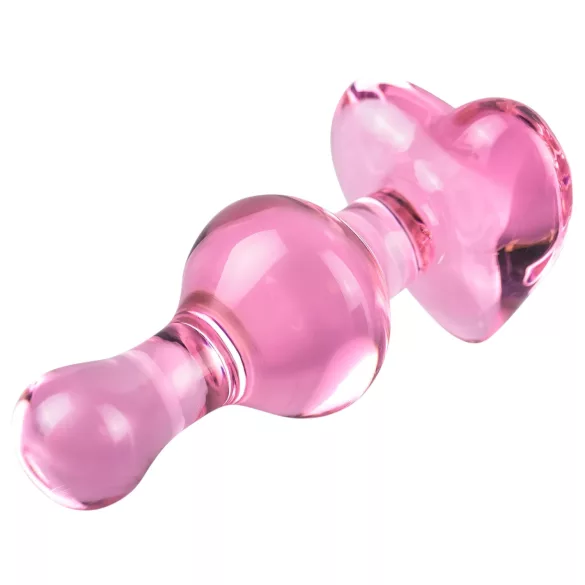 Icicles No. 75 - plug anal corazón - vidrio rosa