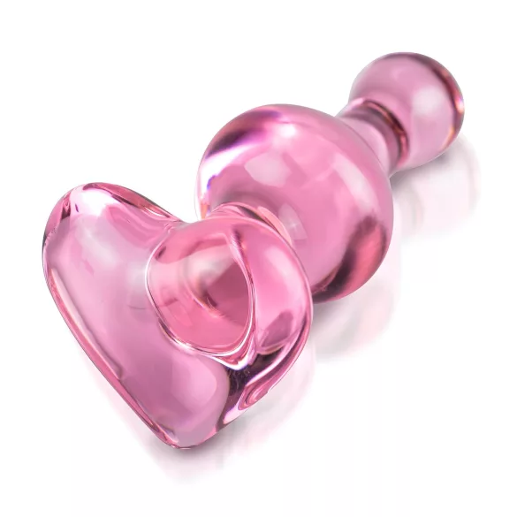 Icicles No. 75 - plug anal corazón - vidrio rosa