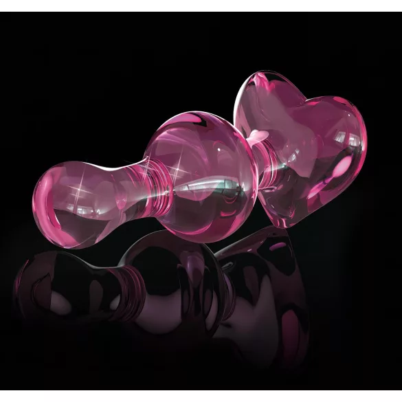 Icicles No. 75 - plug anal corazón - vidrio rosa