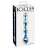 Icicles No. 08 - Doble Consolador de Vidrio Ondulado (Transparente-Azul)
