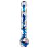 Icicles No. 08 - Doble Consolador de Vidrio Ondulado (Transparente-Azul)
