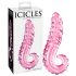 Icicles No. 24 - dildo de vidrio con textura en forma de lengua (rosa)