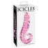 Icicles No. 24 - dildo de vidrio con textura en forma de lengua (rosa)