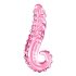 Icicles No. 24 - dildo de vidrio rosado con textura ribeteada