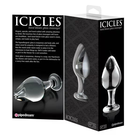 Icicles No. 25 - plug anal de vidrio cónico - transparente