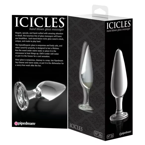 Icicles Nº 26 - plug anal cónico de vidrio (transparente)