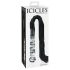 Icicles No. 38 - látigo de cuero y consolador de cristal (transparente-negro)