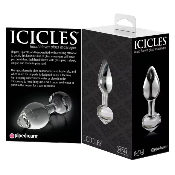 Icicles No. 44 - plug anal cónico - vidrio transparente