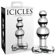   Icicles No. 47 - plug anal de vidrio con triple esfera - transparente