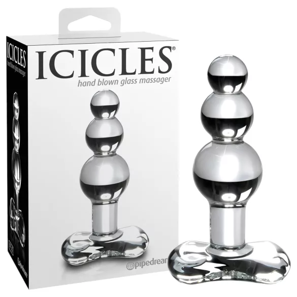 Icicles No. 47 - plug anal de vidrio con triple esfera - transparente
