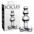 Icicles Nº 47 - Plug anal de vidrio con triple perla (transparente)