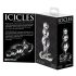 Icicles Nº 47 - Plug anal de vidrio con triple perla (transparente)