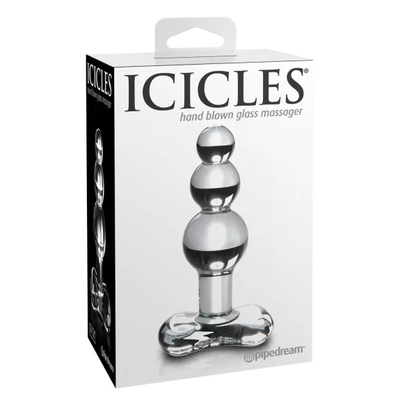 Icicles No. 47 - plug anal de vidrio con triple esfera - transparente