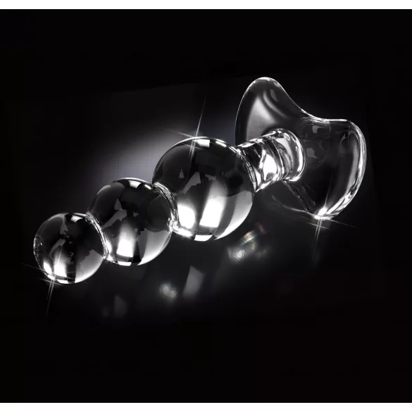 Icicles No. 47 - plug anal de vidrio con triple esfera - transparente
