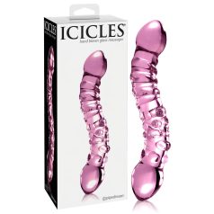 Icicles No. 55 - Doble punta, consolador de vidrio para punto G (rosa)   Icicles No. 55 - Doble punta, consolador de vidrio para punto G (rosa)