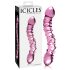 Icicles No. 55 - Doble punta, consolador de vidrio para punto G (rosa)