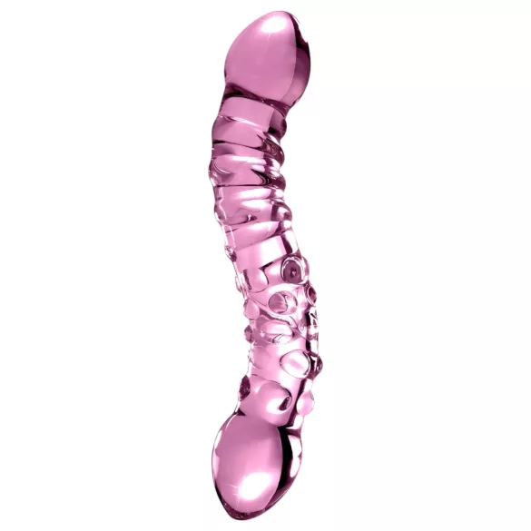 Icicles No. 55 - consolador doble punta - estimulación punto G - vidrio rosa