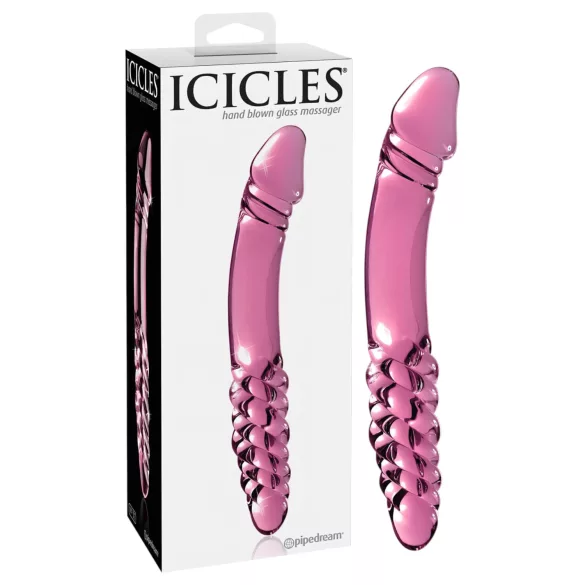 Icicles No. 57 - consolador doble vidrio con forma de pene - rosa