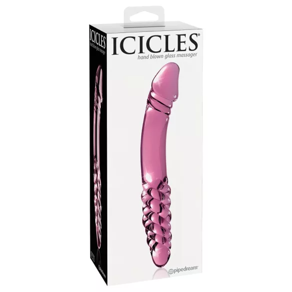 Icicles No. 57 - consolador doble vidrio con forma de pene - rosa
