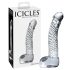 Icicles No. 61 - dildo de vidrio transparente con testículos y pene