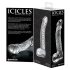 Icicles No. 61 - dildo de vidrio transparente con testículos y pene