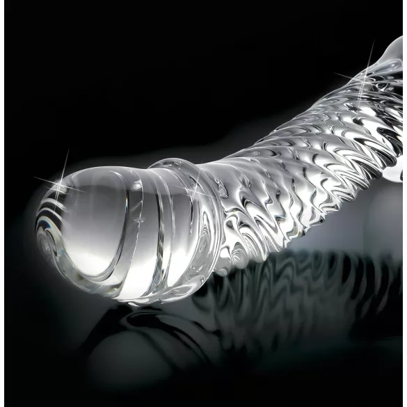 Icicles No. 61 - consolador doble testículos y pene - vidrio transparente
