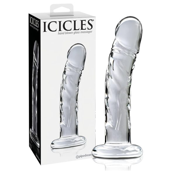 Icicles No. 62 - dildo de vidrio con forma de pene (transparente)