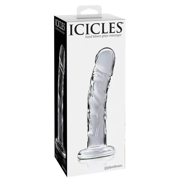 Icicles No. 62 - consolador de vidrio con forma de pene - transparente