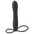 Fetiche Doble Placer – arnés y anillo con dildo (negro)