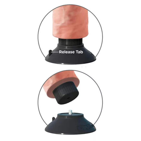 King Cock - Consolador vibrador flexible con ventosa 26cm - color natural